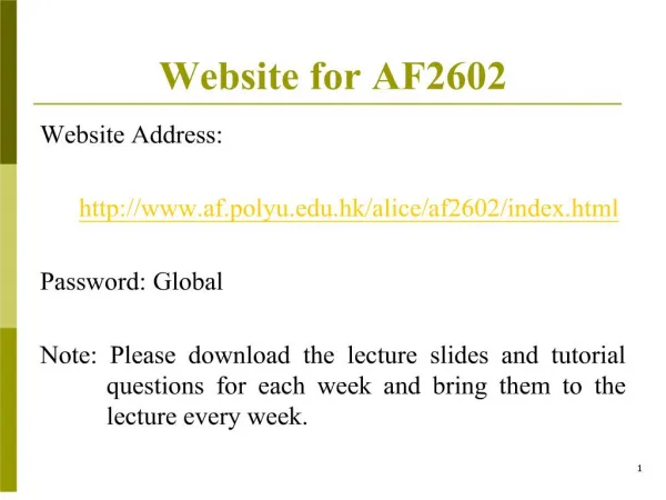 Website for AF2602