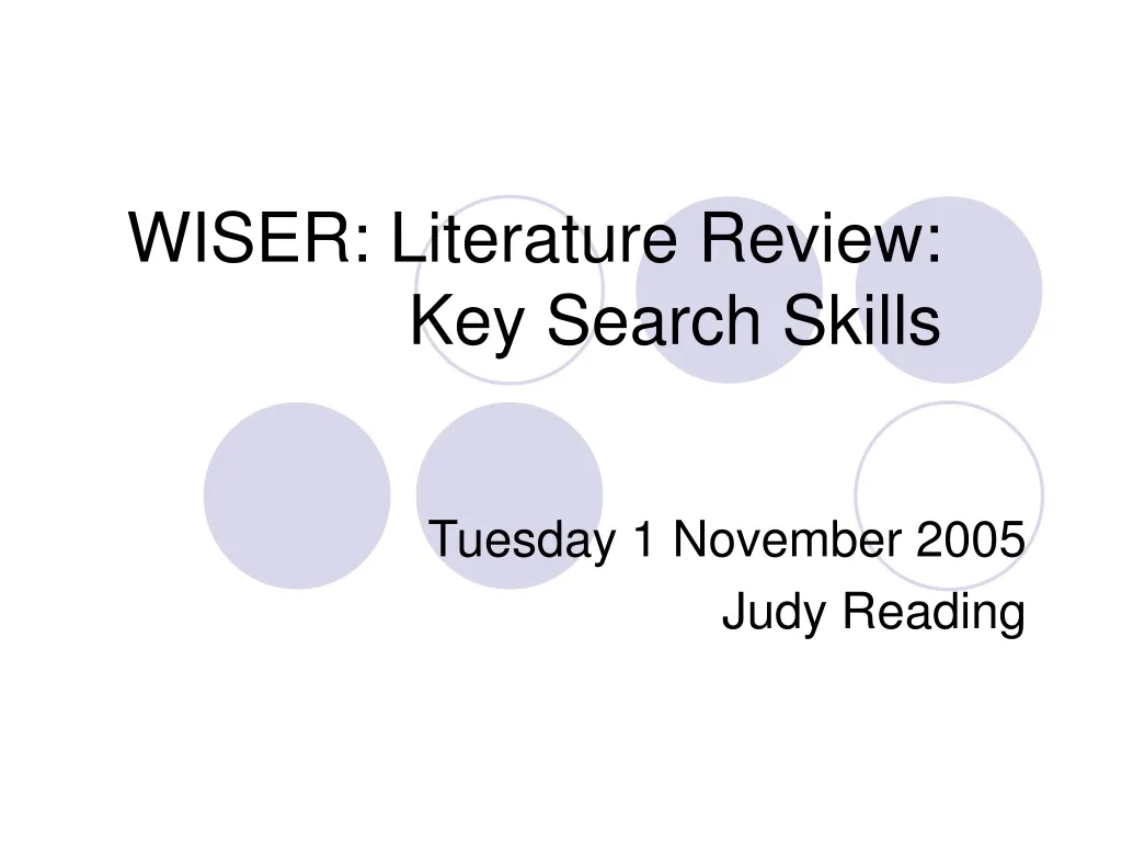 wiser literature review key search skills