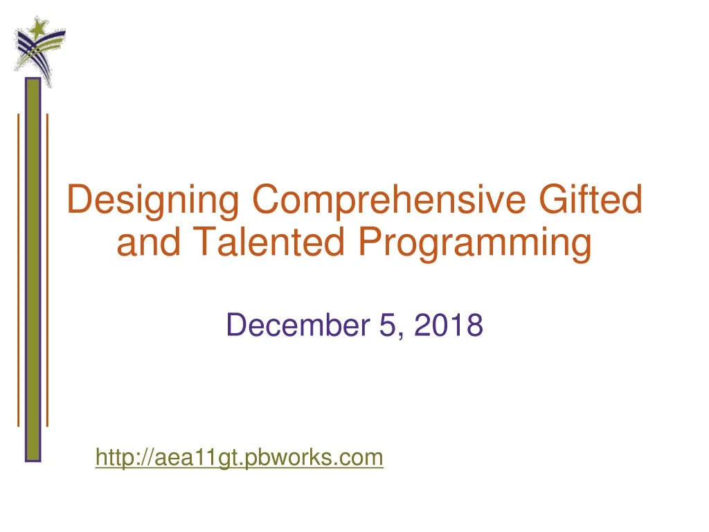 designing comprehensive gifted and talented programming