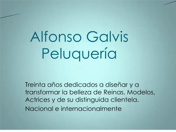 Alfonso Galvis Peluquer a