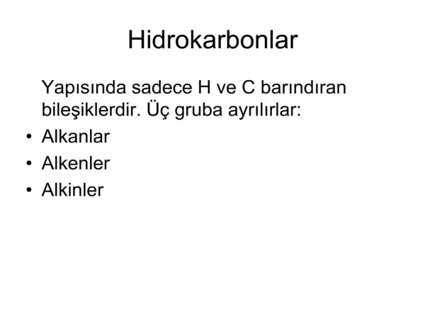 Hidrokarbonlar
