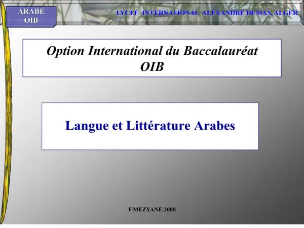 Option International du Baccalaur at OIB