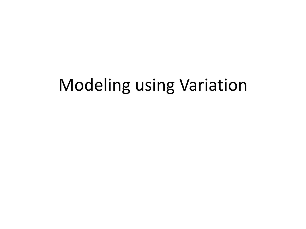 modeling using variation