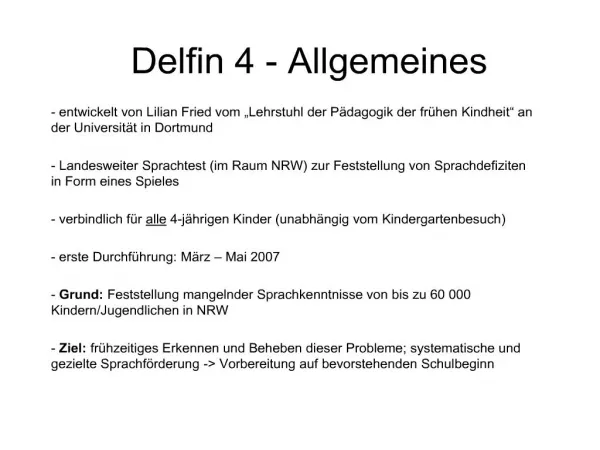 Delfin 4 - Allgemeines