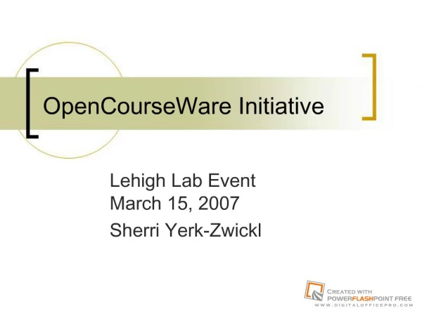 OpenCourseWare Initiative