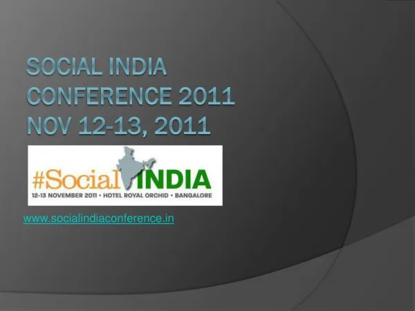 Social India Conference 2011 about Social Media & Networking