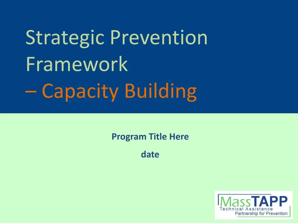 strategic prevention framework capacity building