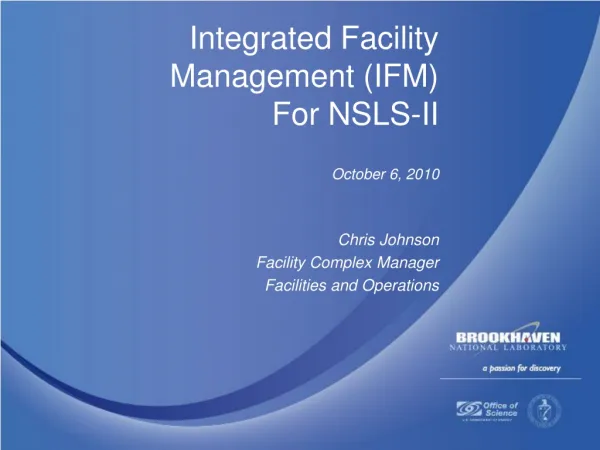 Integrated Facility Management (IFM) For NSLS-II