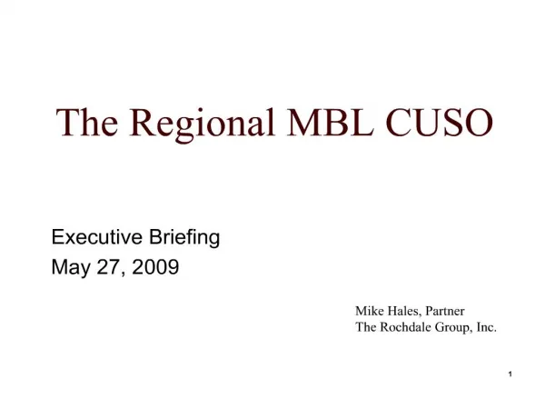 The Regional MBL CUSO