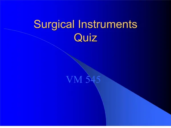 Surgical Instruments Quiz