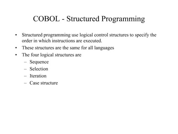COBOL - Structured Programming
