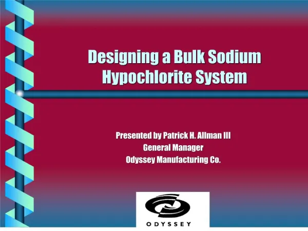 Designing a Bulk Sodium Hypochlorite System