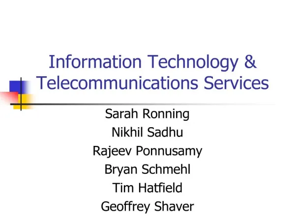Information Technology Telecommunications Services