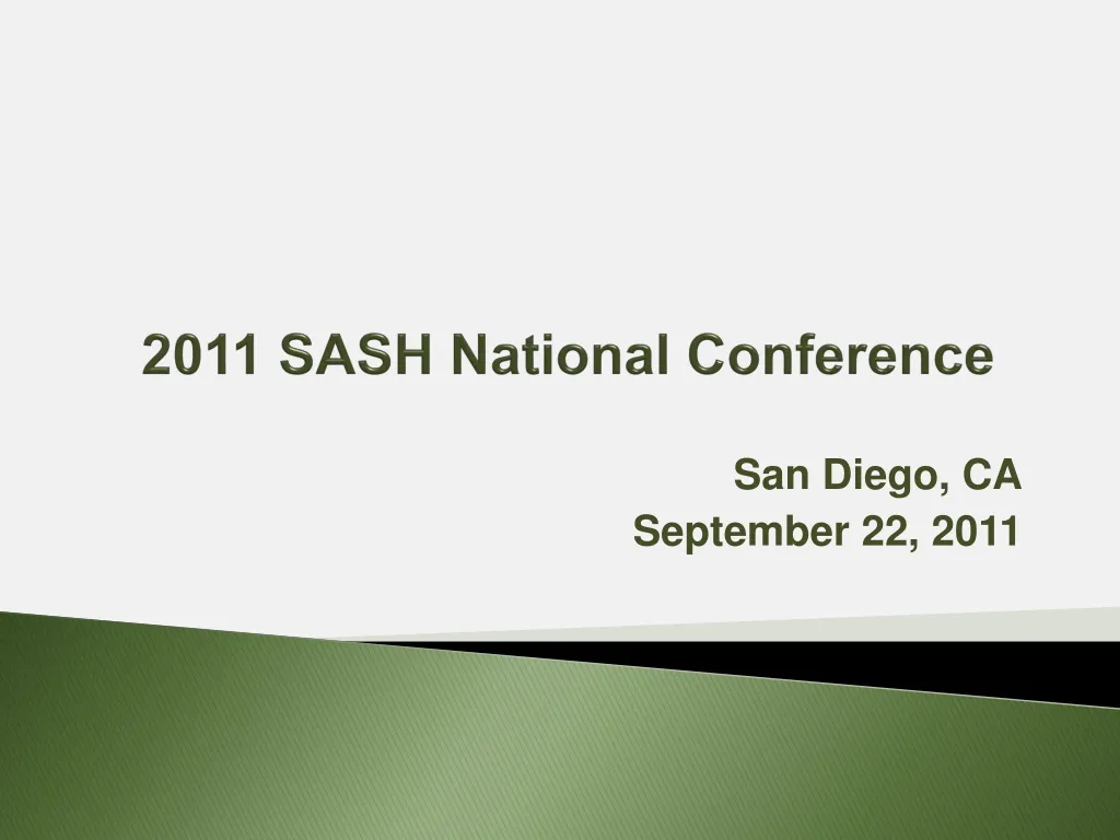 2011 sash national conference