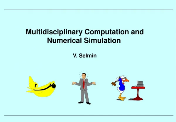 Multidisciplinary Computation and Numerical Simulation V. Selmin