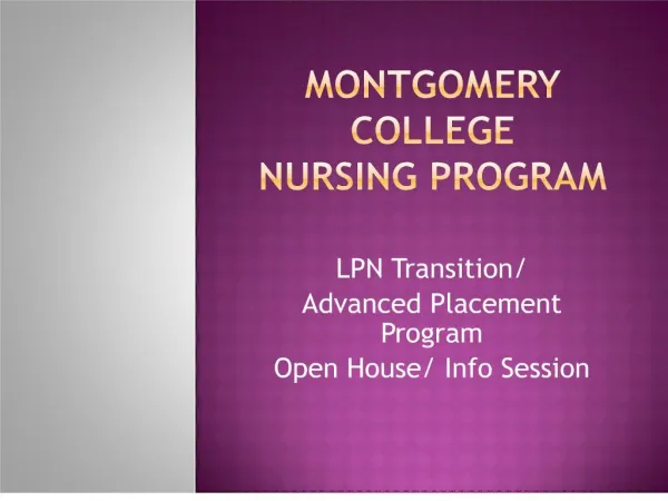 Montgomery College Nursing Program