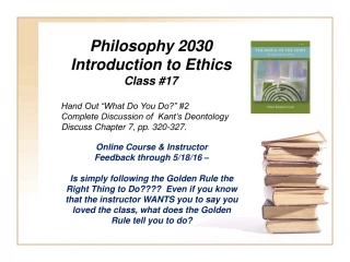 PPT - Introduction to Philosophy Lecture 15 Ethics #1 (Intro ...
