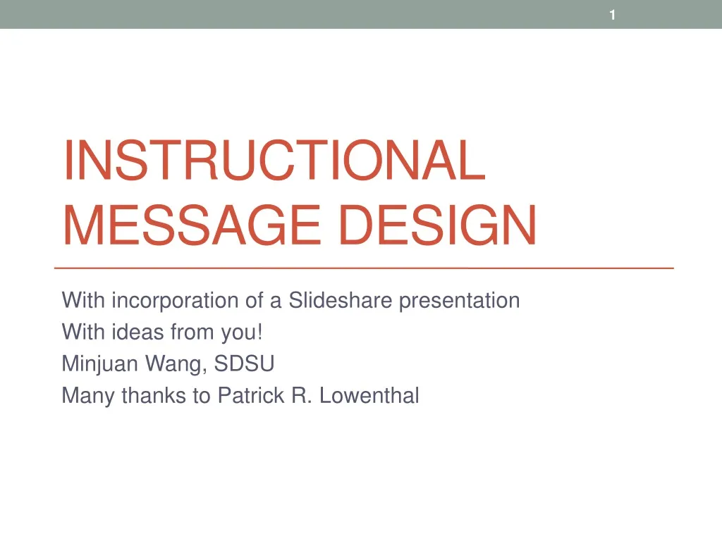 instructional message design