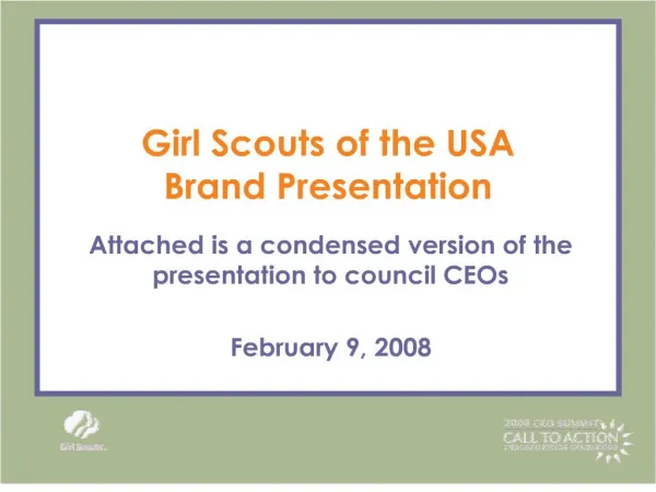 Girl Scouts of the USA Brand Presentation