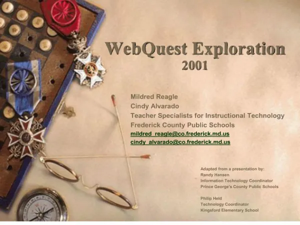 WebQuest Exploration 2001