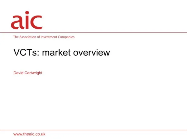 VCTs: market overview
