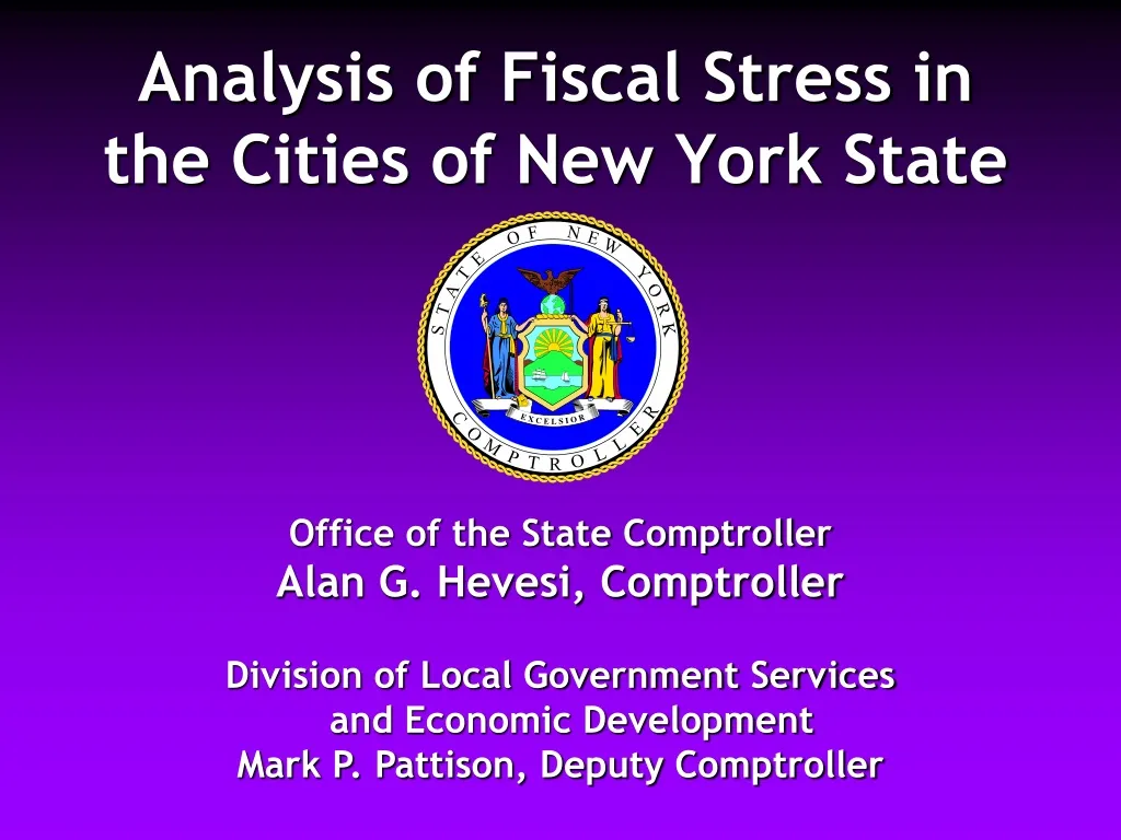 analysis of fiscal stress in the cities of new york state