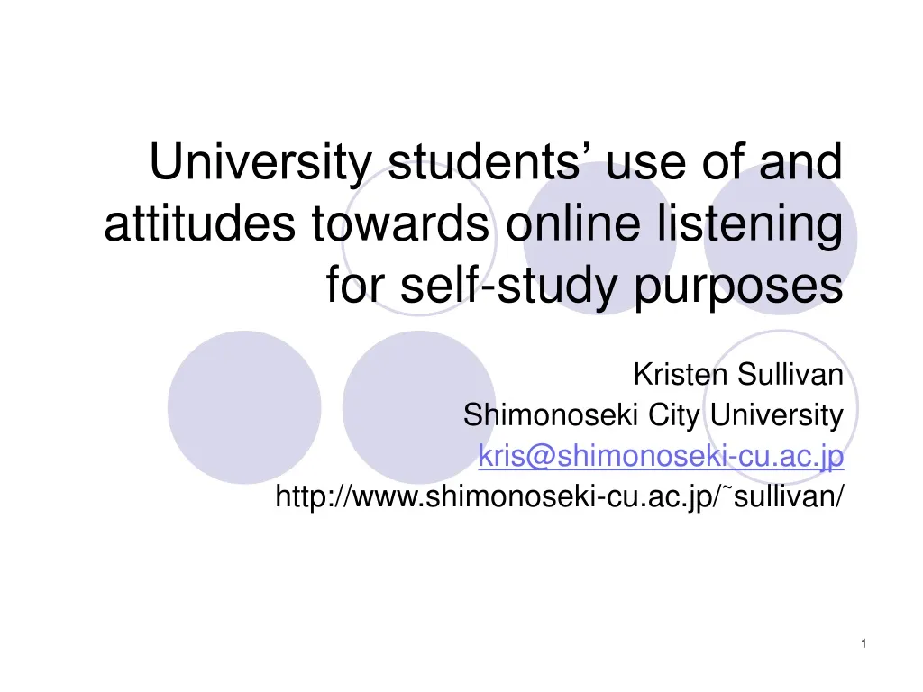 university students use of and attitudes towards online listening for self study purposes
