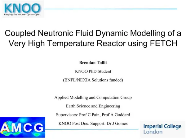 Coupled Neutronic Fluid Dynamic Modelling of a Very High Temperature Reactor using FETCH