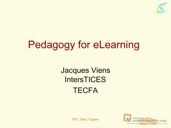Pedagogy for eLearning