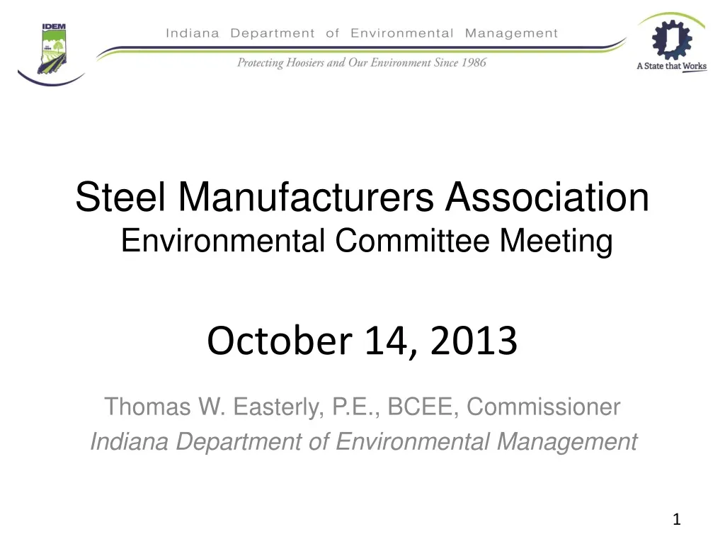 steel manufacturers association environmental committee meeting october 14 2013