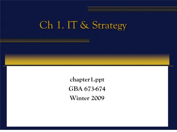Ch 1. IT Strategy