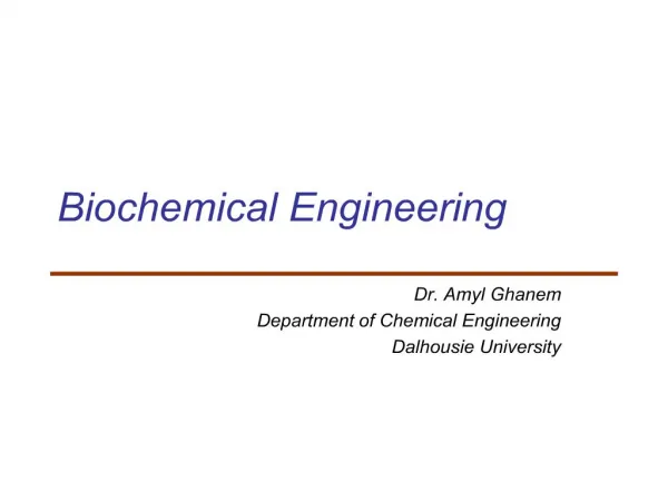 Biochemical Engineering