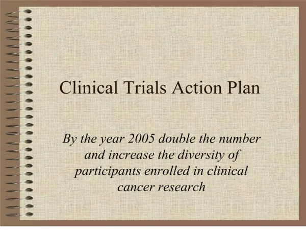 Clinical Trials Action Plan