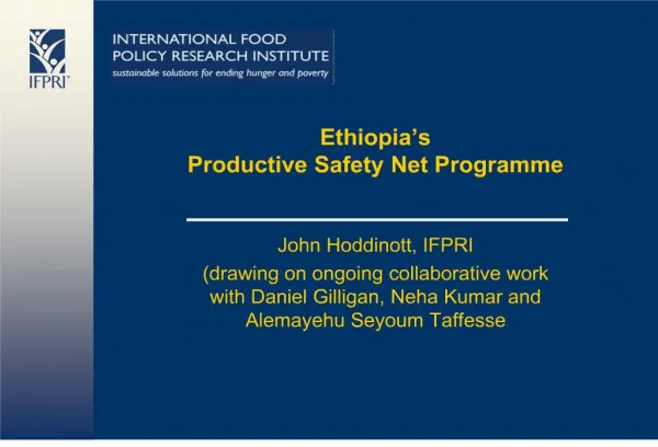 Ethiopia s Productive Safety Net Programme
