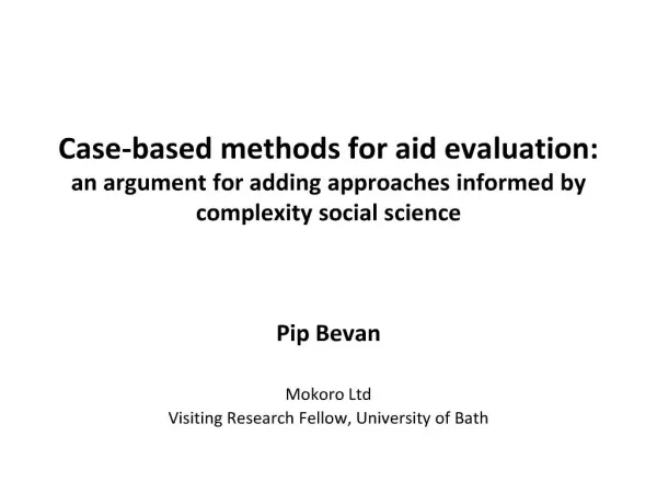 Case-based methods for aid evaluation: an argument for adding approaches informed by complexity social science