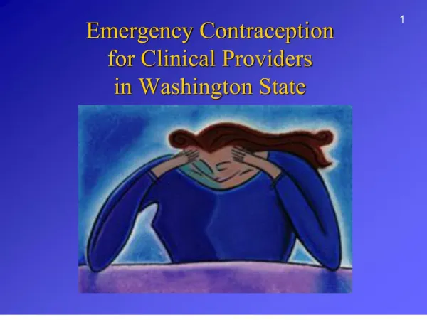 Emergency Contraception for Clinical Providers in Washington State