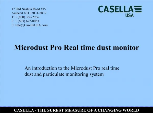 Microdust Pro Real time dust monitor