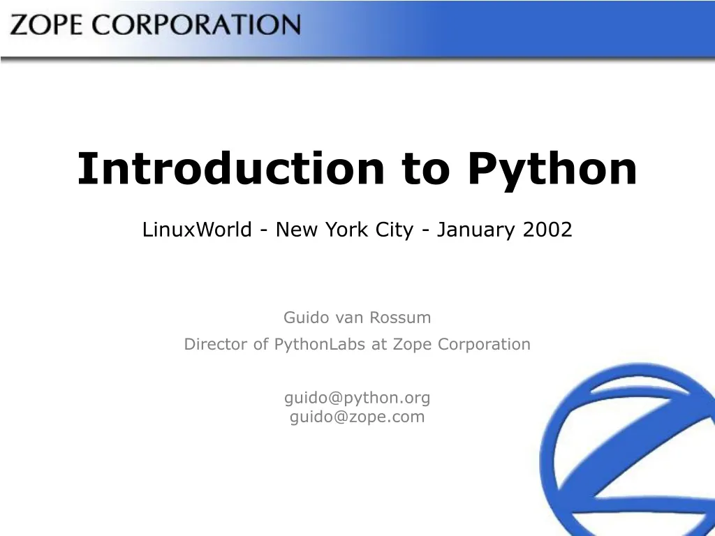 introduction to python linuxworld new york city january 2002
