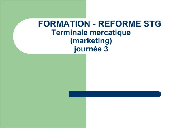 FORMATION - REFORME STG Terminale mercatique marketing journ e 3