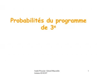 Probabilit s du programme de 3e - slide 1