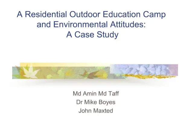 A Residential Outdoor Education Camp and Environmental Attitudes ...