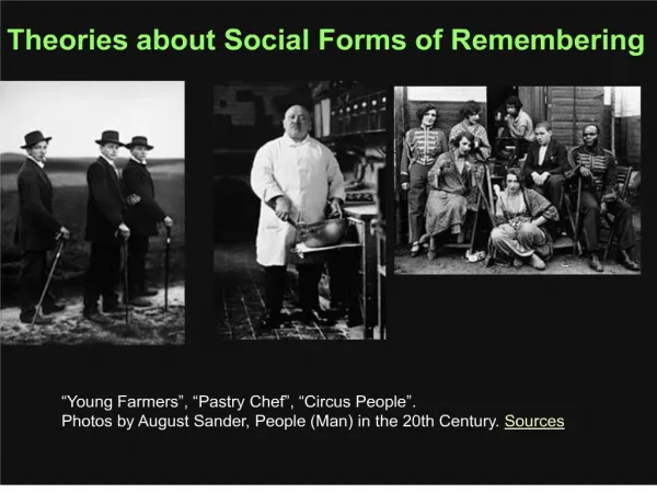Theories about Social Forms of Remembering