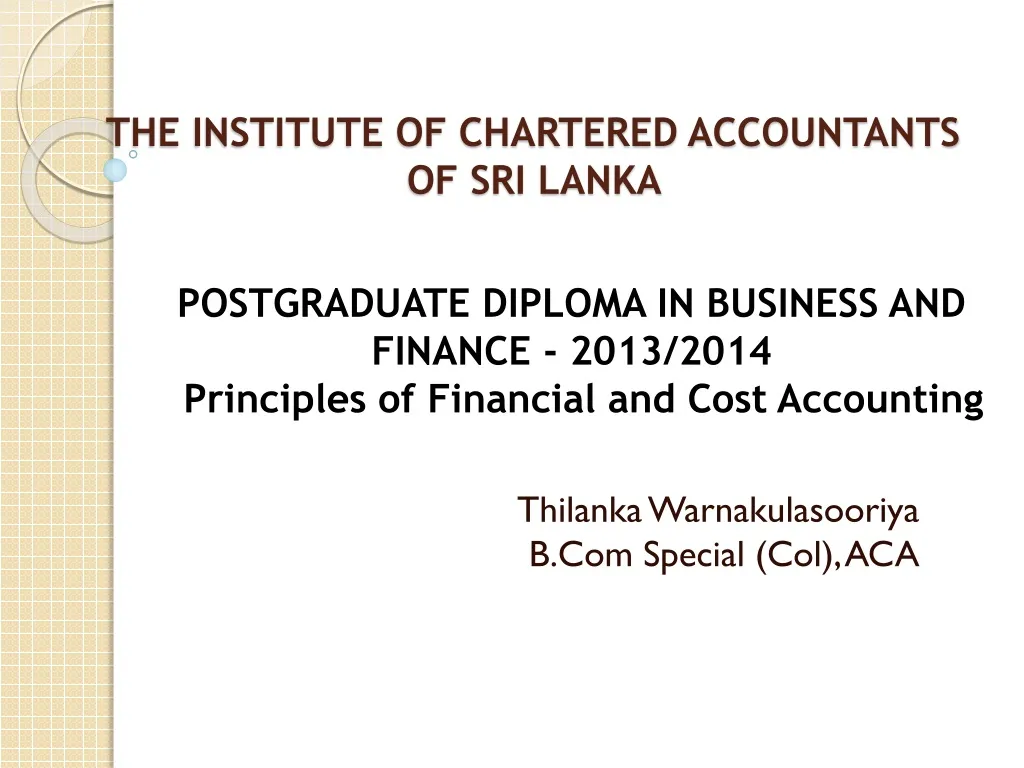 the institute of chartered accountants of sri lanka