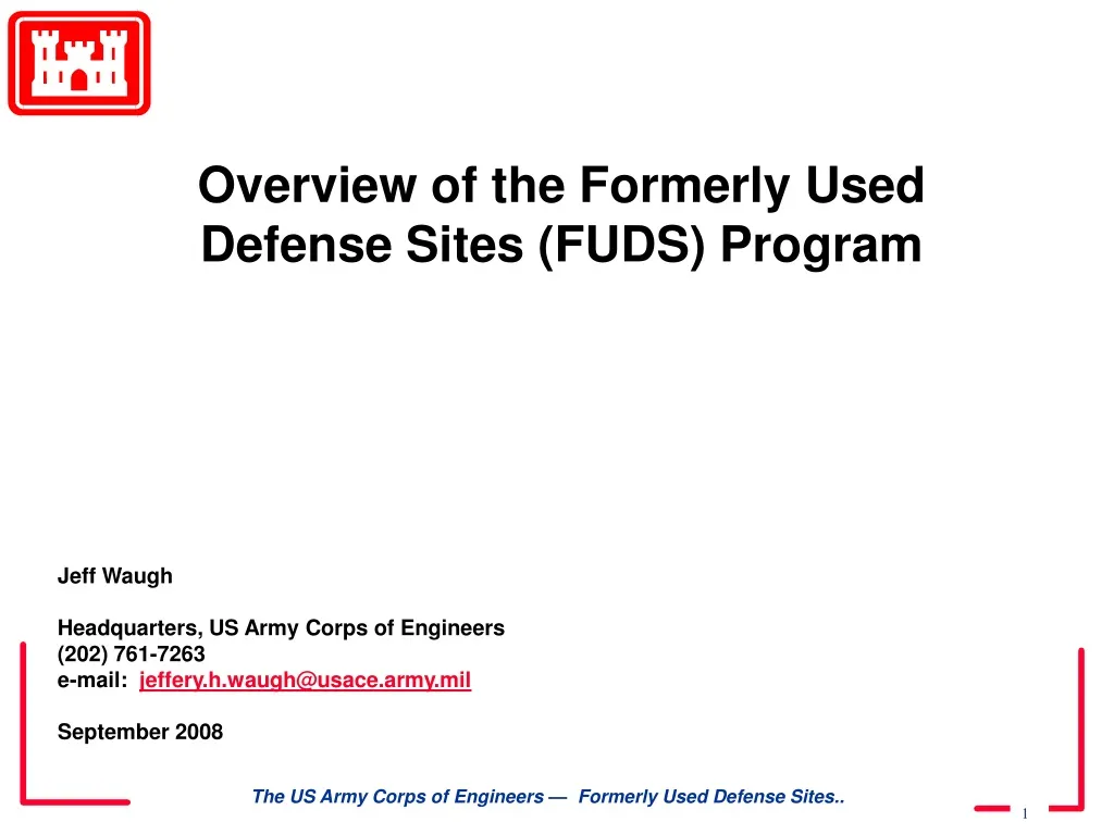 overview of the formerly used defense sites fuds