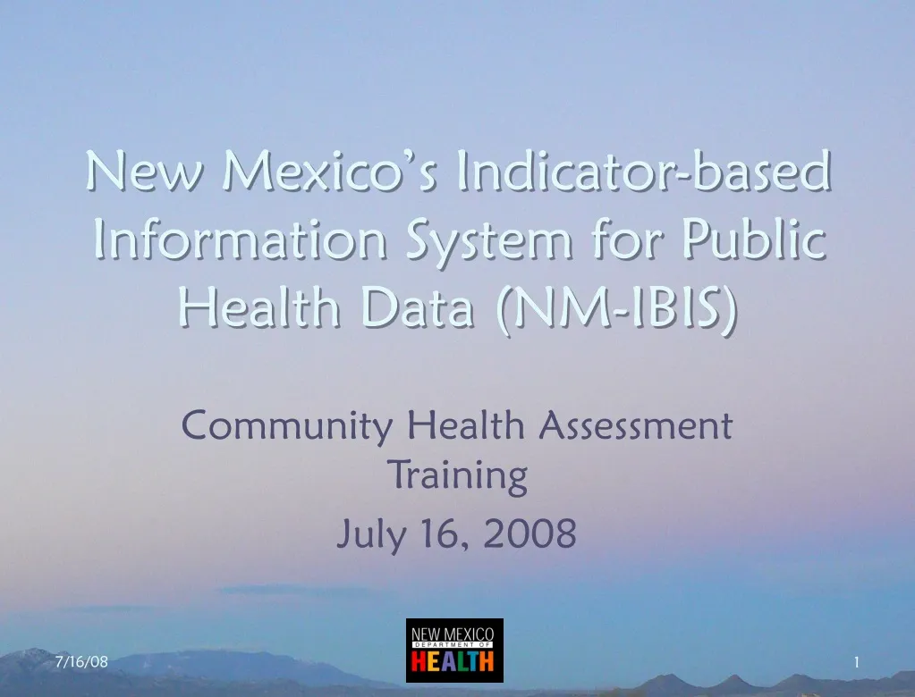 new mexico s indicator based information system for public health data nm ibis