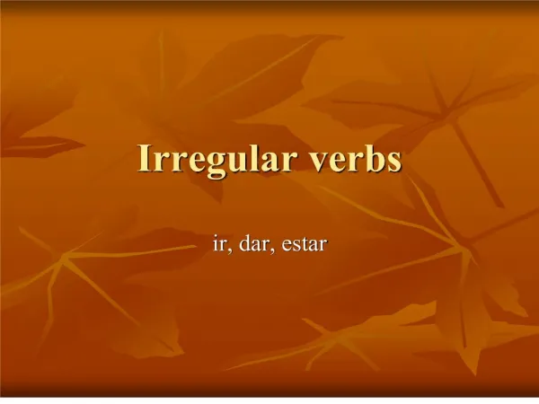 Irregular verbs