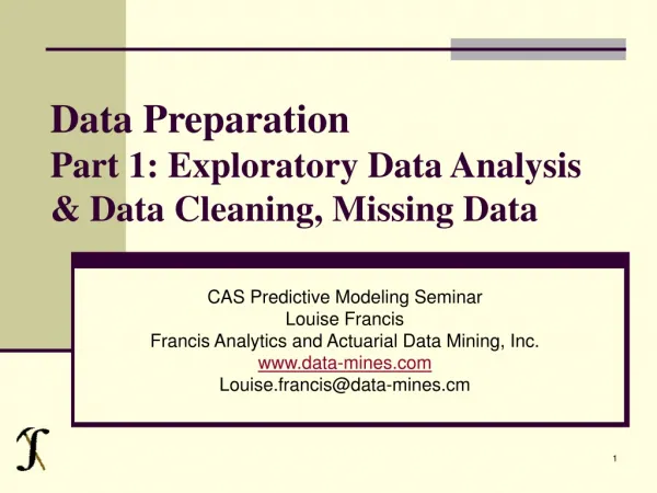 Data Preparation Part 1: Exploratory Data Analysis &amp; Data Cleaning, Missing Data