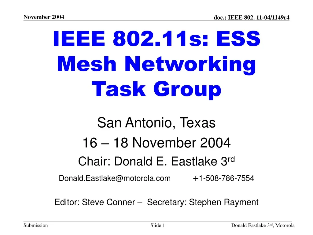 ieee 802 11s ess mesh networking task group