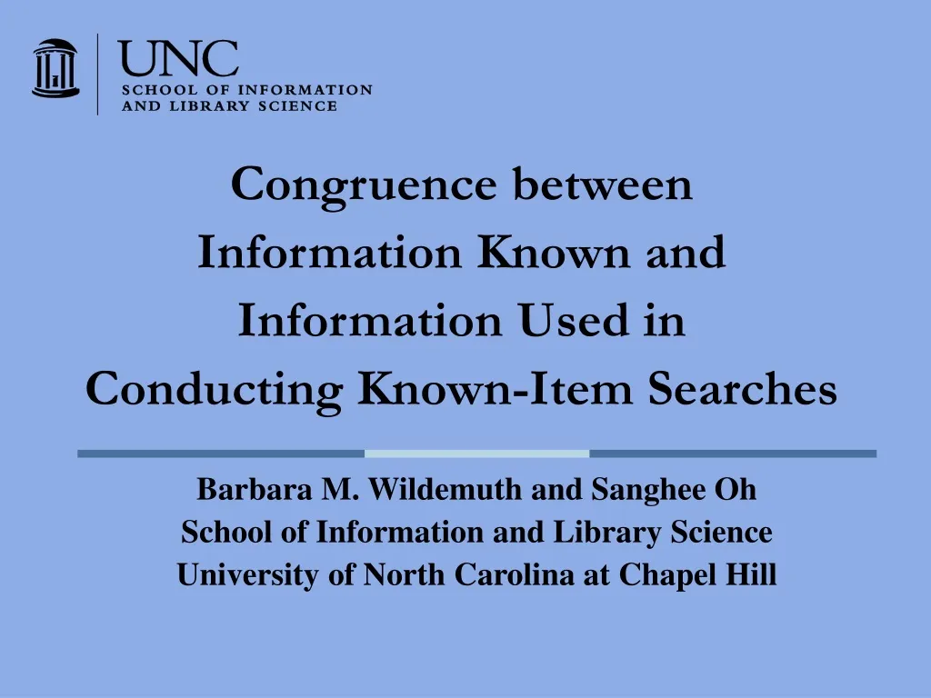 congruence between information known