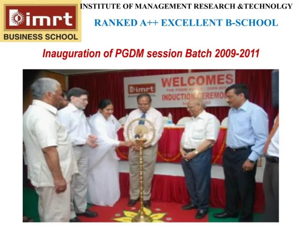 Inauguration of PGDM session Batch 2009-2011